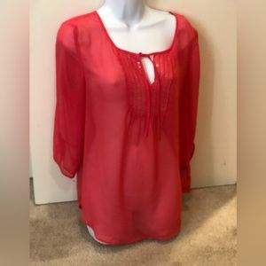 Sheer tunic with sequin front, excellent condition
